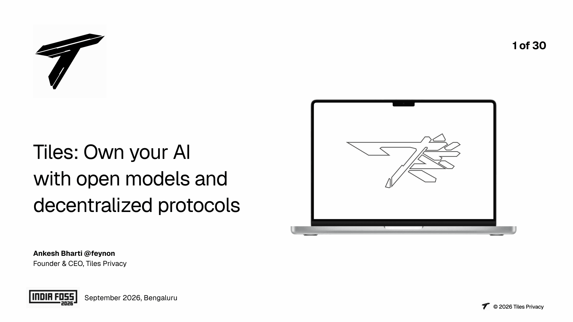 Slide 1: Tiles: Own your AI with open models and decentralized protocols