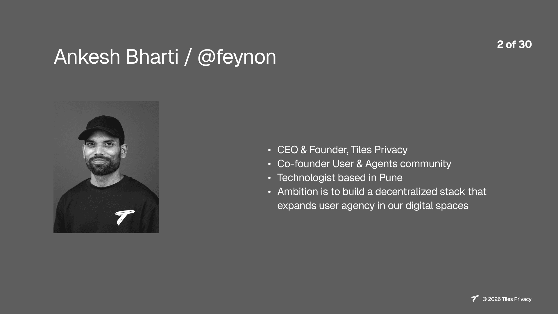 Slide 2: Ankesh Bharti / @feynon