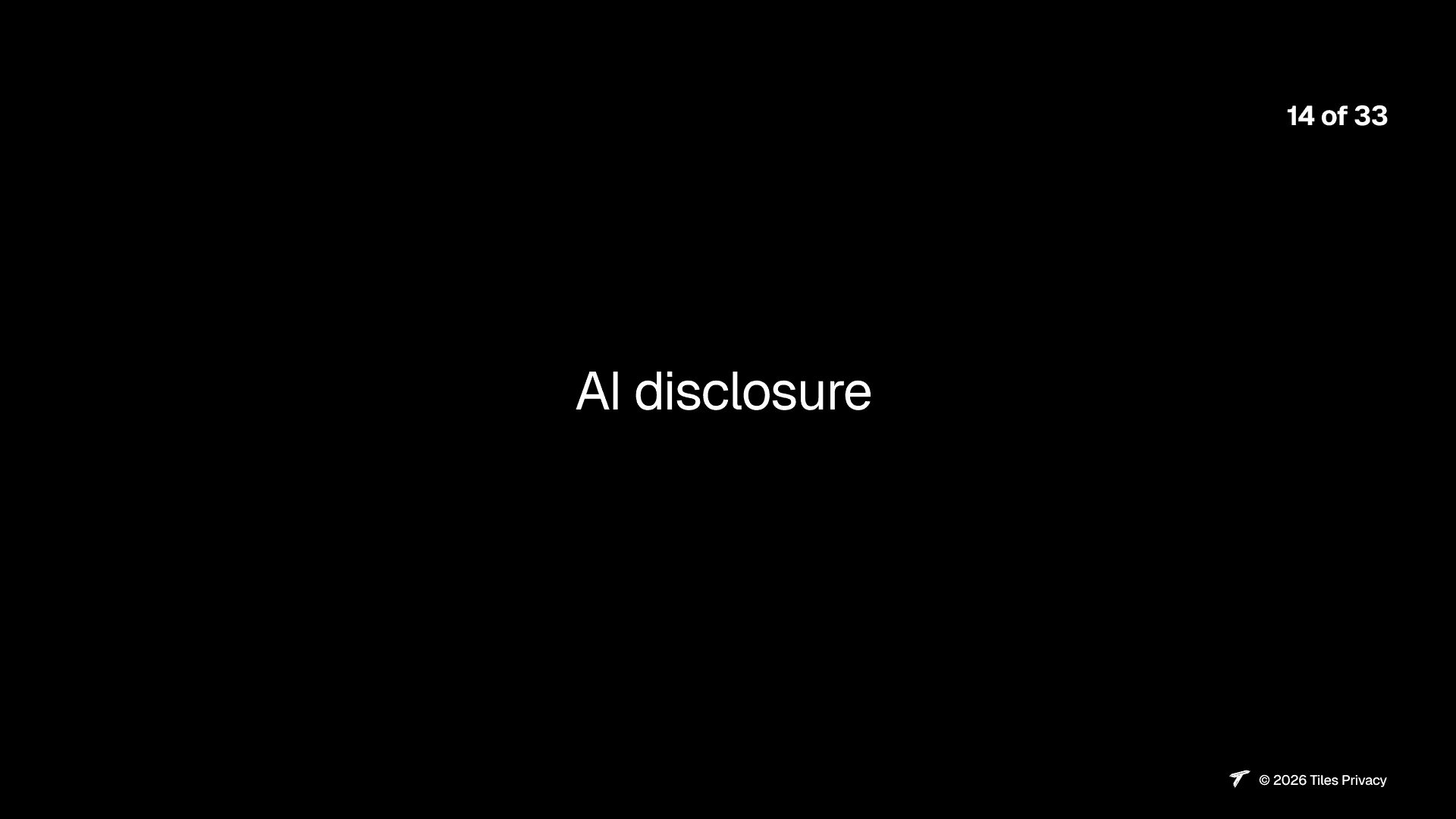 Slide 14: AI disclosure