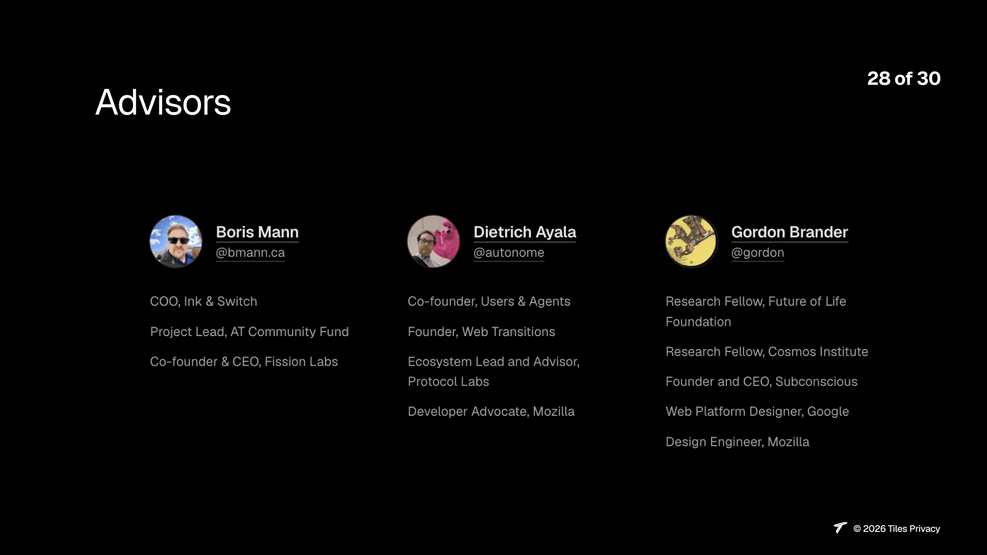 Slide 30: Advisors