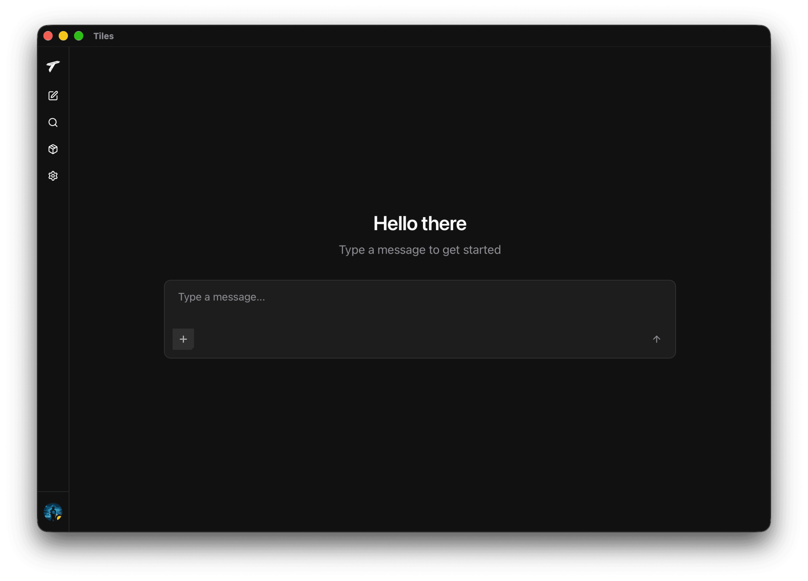 Tiles desktop app ready to start a conversation